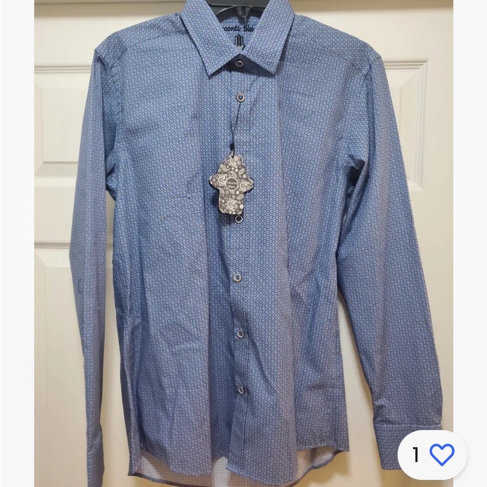 NWT Visconti Men’s Blue Yellow Long Sleeve Button Down S, L, $155